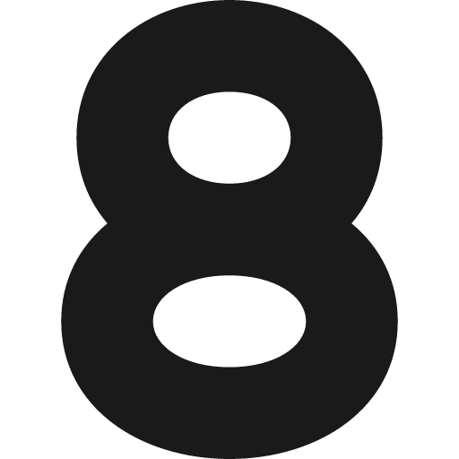 8 icon, solid style, from Pinhead Map Icons
