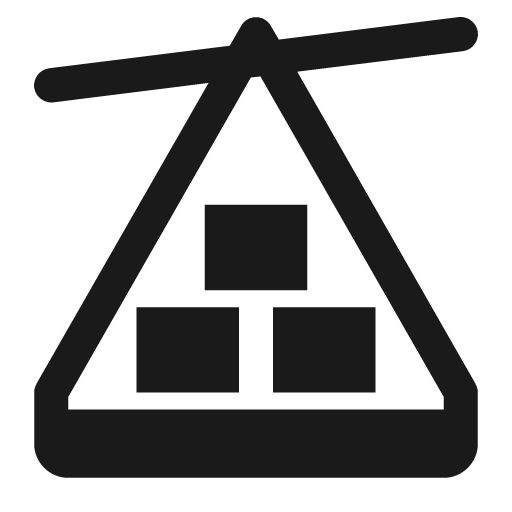 Aerial cargo lift with crates icon, solid style, from Pinhead Map Icons