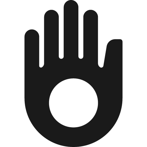 Ahimsa hand icon, solid style, from Pinhead Map Icons