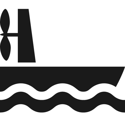 Airboat on water icon, solid style, from Pinhead Map Icons