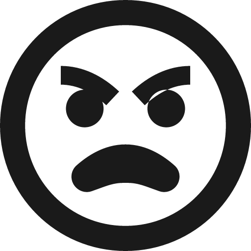 Angry face in circle outline icon, outline style, from Pinhead Map Icons