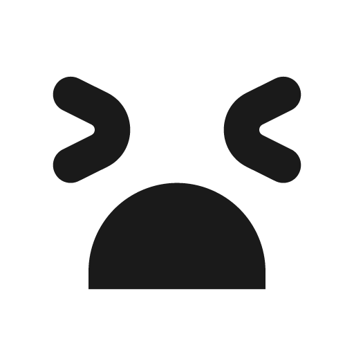 Anguished face icon, solid style, from Pinhead Map Icons