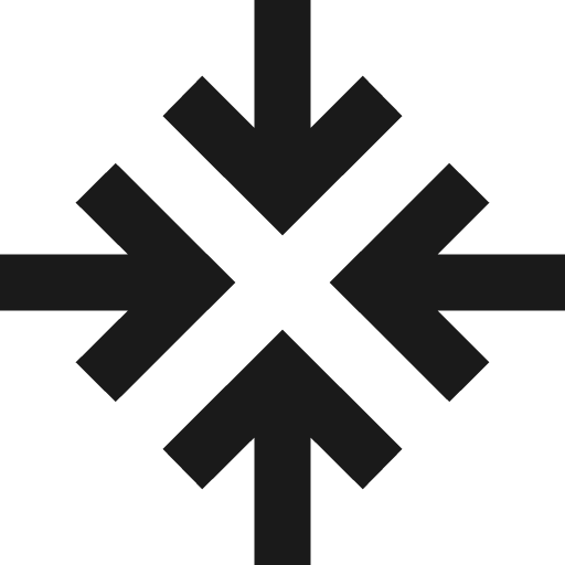 Arrow down above arrow right beside arrow left above arrow up icon, solid style, from Pinhead Map Icons