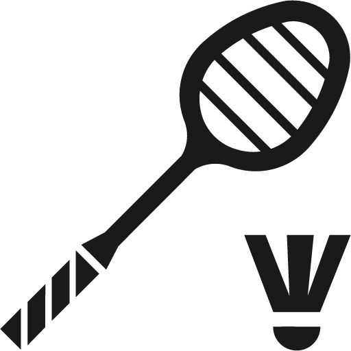 Badminton racket and shuttlecock icon, solid style, from Pinhead Map Icons