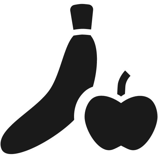 Banana and apple icon, solid style, from Pinhead Map Icons
