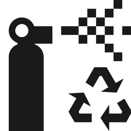 Bear spray can with spray and recycling symbol icon, solid style, from Pinhead Map Icons