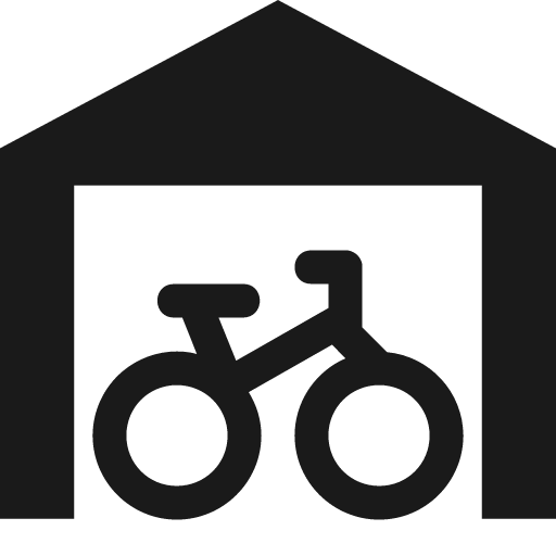 Bicycle in garage icon, solid style, from Pinhead Map Icons