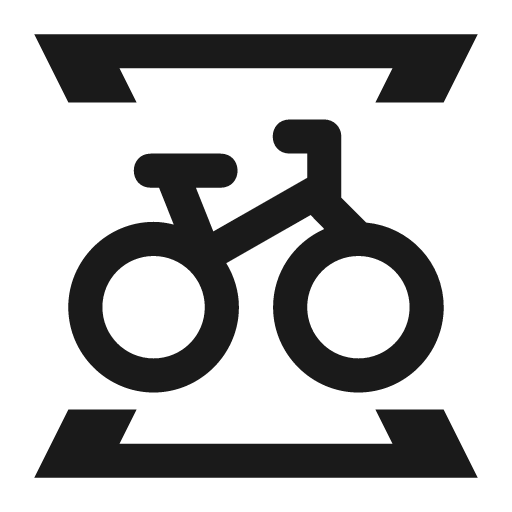 Bicycle in parking structure icon, solid style, from Pinhead Map Icons