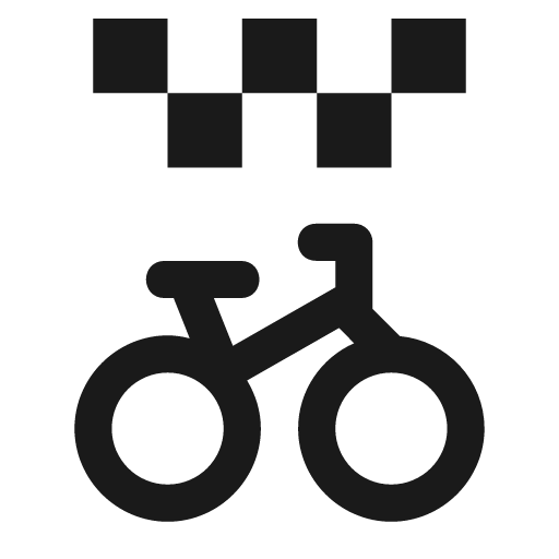 Bicycle under taxi checkerboard icon, solid style, from Pinhead Map Icons