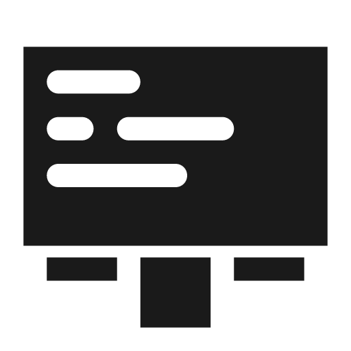 Billboard icon, solid style, from Pinhead Map Icons