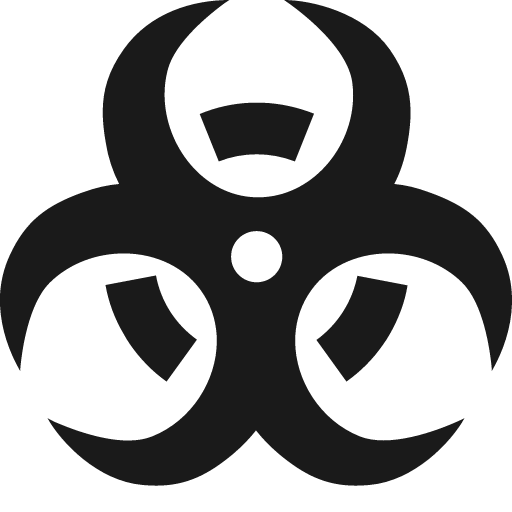 Biohazard symbol icon, solid style, from Pinhead Map Icons