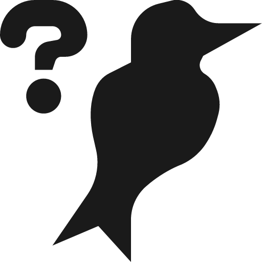 Bird and question mark icon, solid style, from Pinhead Map Icons