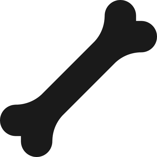 Bone icon, solid style, from Pinhead Map Icons