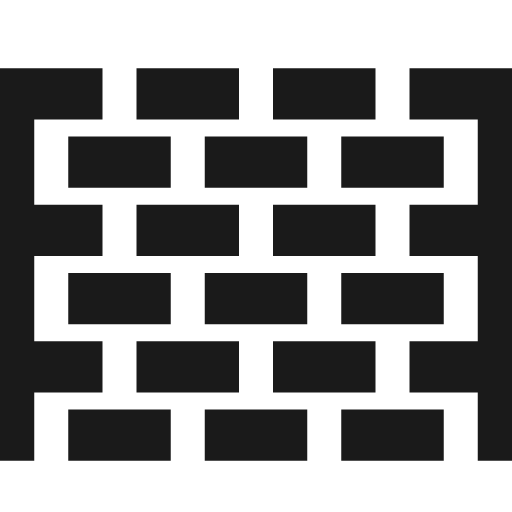 Brick wall icon, solid style, from Pinhead Map Icons