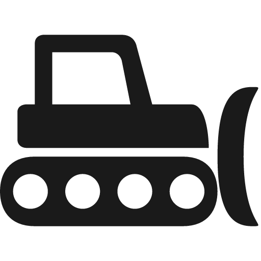 Bulldozer icon, solid style, from Pinhead Map Icons