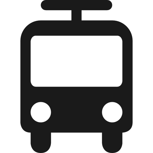 Bus with pantograph icon, solid style, from Pinhead Map Icons