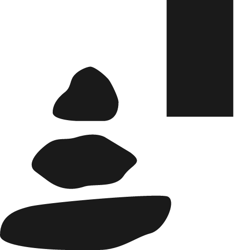 Cairn and tall rectangle icon, solid style, from Pinhead Map Icons