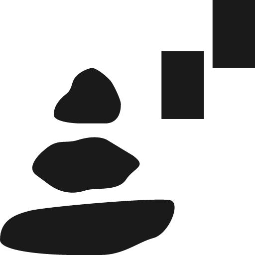 Cairn and two tall rectangles top right icon, solid style, from Pinhead Map Icons