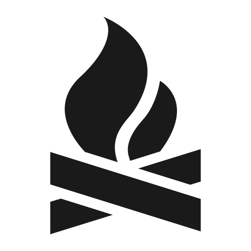 Campfire icon, solid style, from Pinhead Map Icons