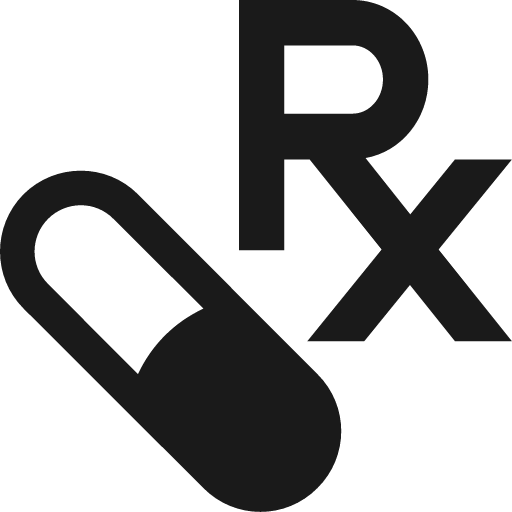 Capsule pill and rx symbol icon, solid style, from Pinhead Map Icons
