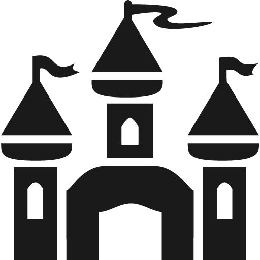 Castle with spires icon, solid style, from Pinhead Map Icons