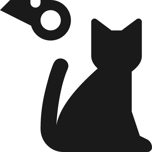 Cat sitting and whistle icon, solid style, from Pinhead Map Icons
