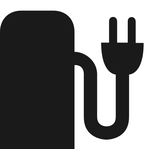 Charging station icon, solid style, from Pinhead Map Icons