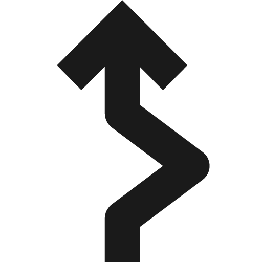 Chicane arrow up icon, solid style, from Pinhead Map Icons