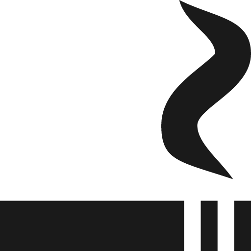 Cigarette with smoke curl icon, solid style, from Pinhead Map Icons
