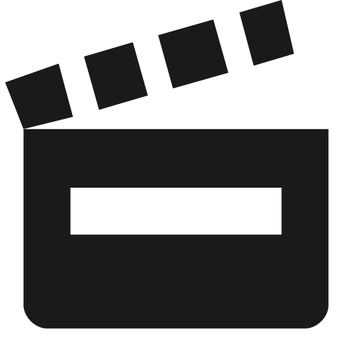 Clapperboard icon, solid style, from Pinhead Map Icons