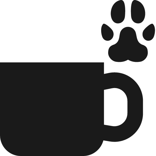 Coffee mug and pawprint icon, solid style, from Pinhead Map Icons