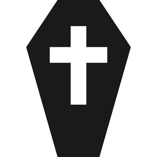 Coffin with latin cross icon, solid style, from Pinhead Map Icons