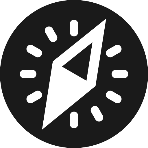 Compass icon, solid style, from Pinhead Map Icons