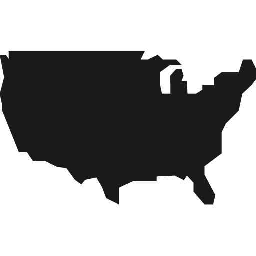 Contiguous united states icon, solid style, from Pinhead Map Icons