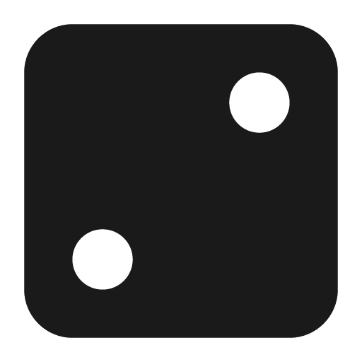 Die face with two pips icon, solid style, from Pinhead Map Icons