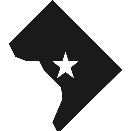 District of columbia with capital star icon, solid style, from Pinhead Map Icons