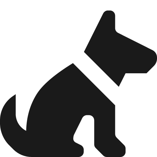 Dog sitting wearing collar icon, solid style, from Pinhead Map Icons