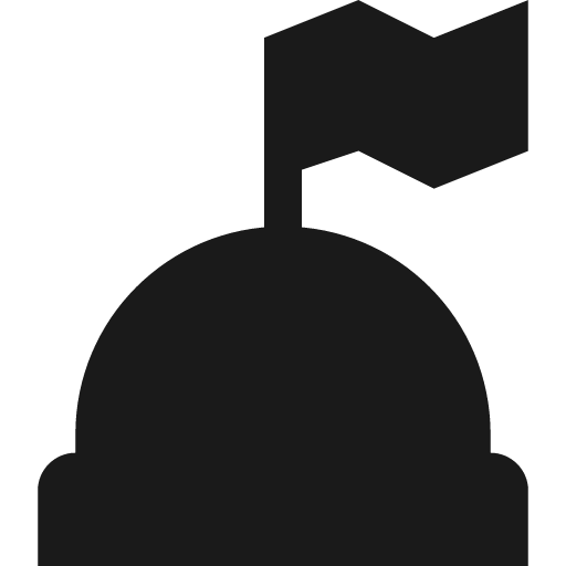 Dome with flag icon, solid style, from Pinhead Map Icons