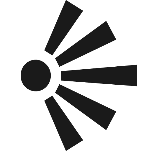 Dot with rays right icon, solid style, from Pinhead Map Icons