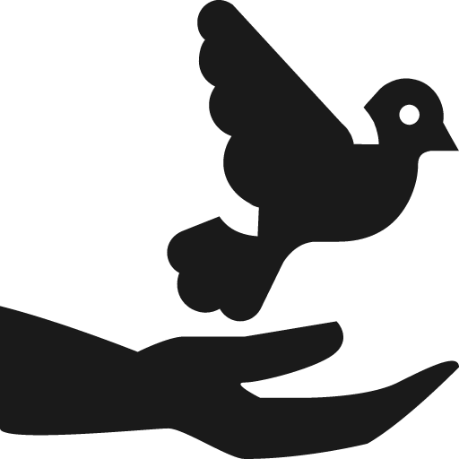 Dove above outstretched hand icon, solid style, from Pinhead Map Icons