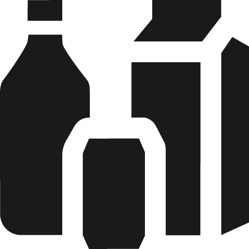 Drink bottle and milk carton and can icon, solid style, from Pinhead Map Icons