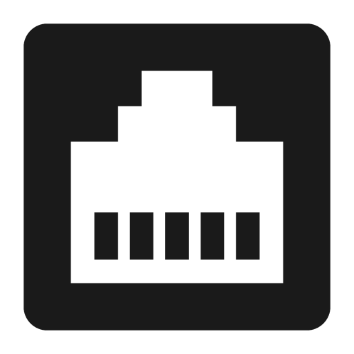 Ethernet port in rounded square icon, solid style, from Pinhead Map Icons