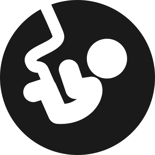 Fetus in circle icon, solid style, from Pinhead Map Icons