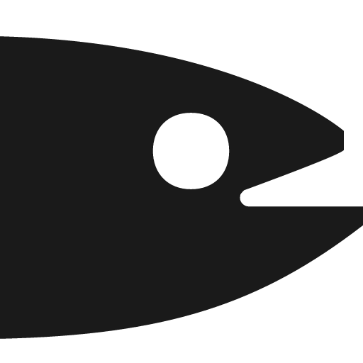 Fish head icon, solid style, from Pinhead Map Icons