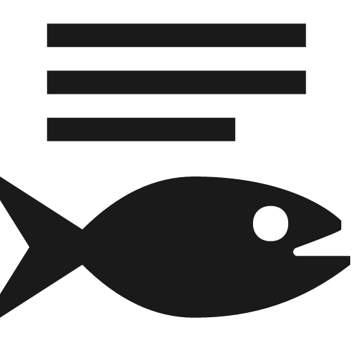 Fish under paragraph icon, solid style, from Pinhead Map Icons