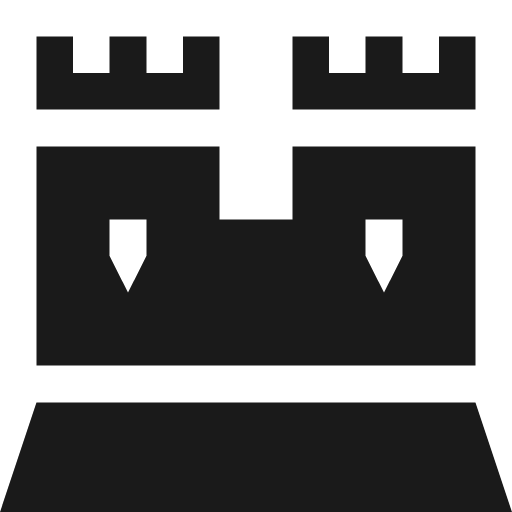 Fort icon, solid style, from Pinhead Map Icons