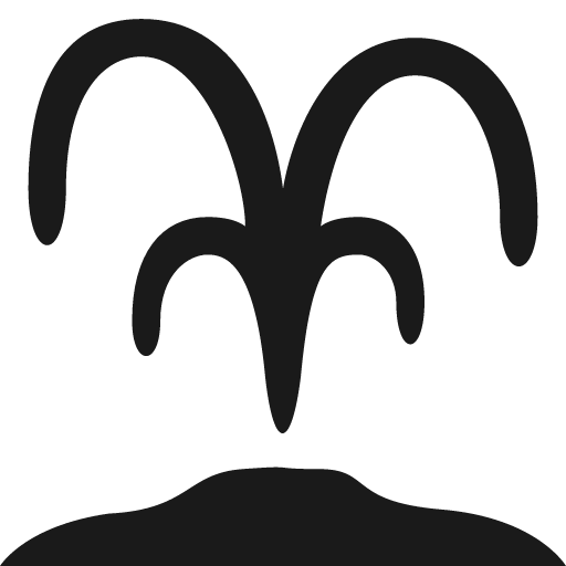 Fountain from ground icon, solid style, from Pinhead Map Icons