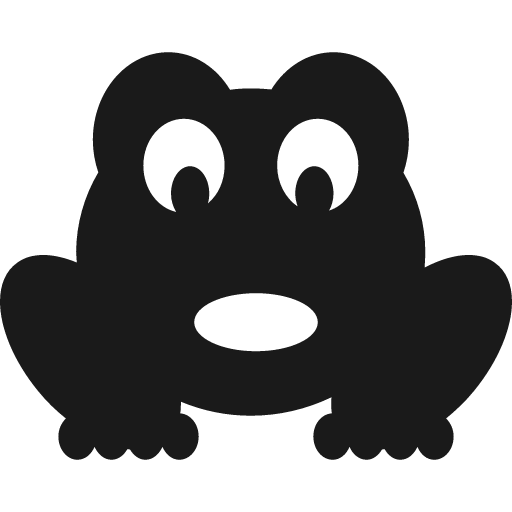 Frog with cartoon eyes and open mouth icon, solid style, from Pinhead Map Icons