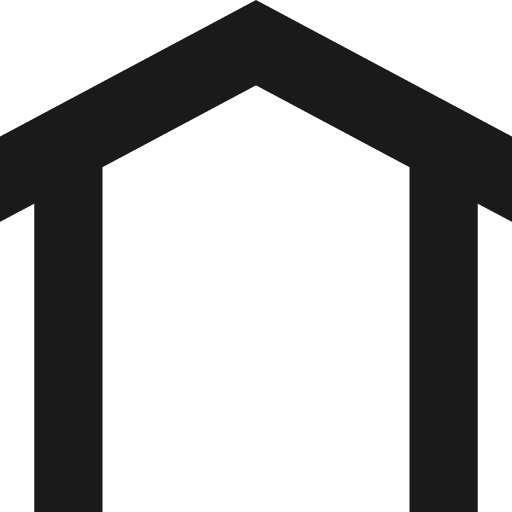 Gable roofed shelter icon, solid style, from Pinhead Map Icons
