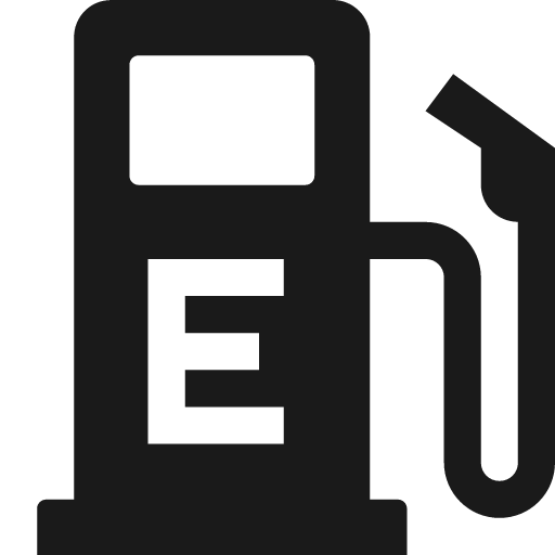 Gasoline pump with e icon, solid style, from Pinhead Map Icons